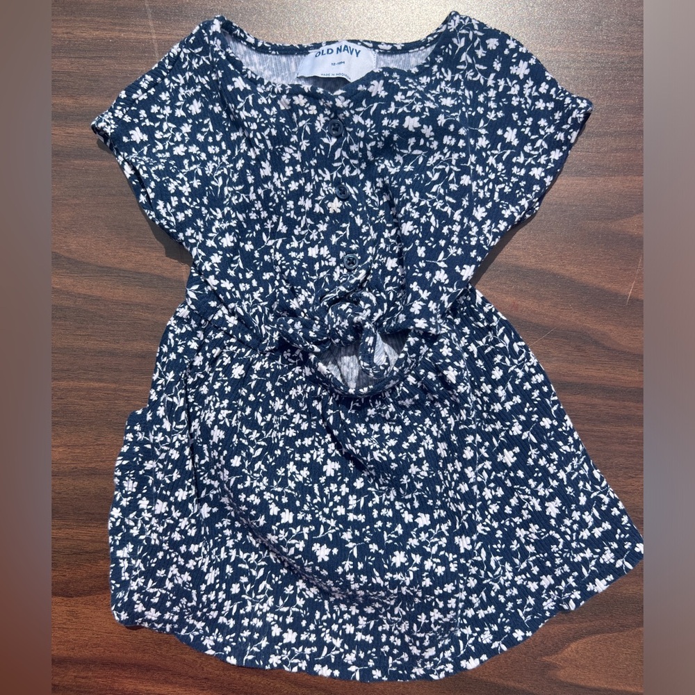 Navy Floral Toddler Dress